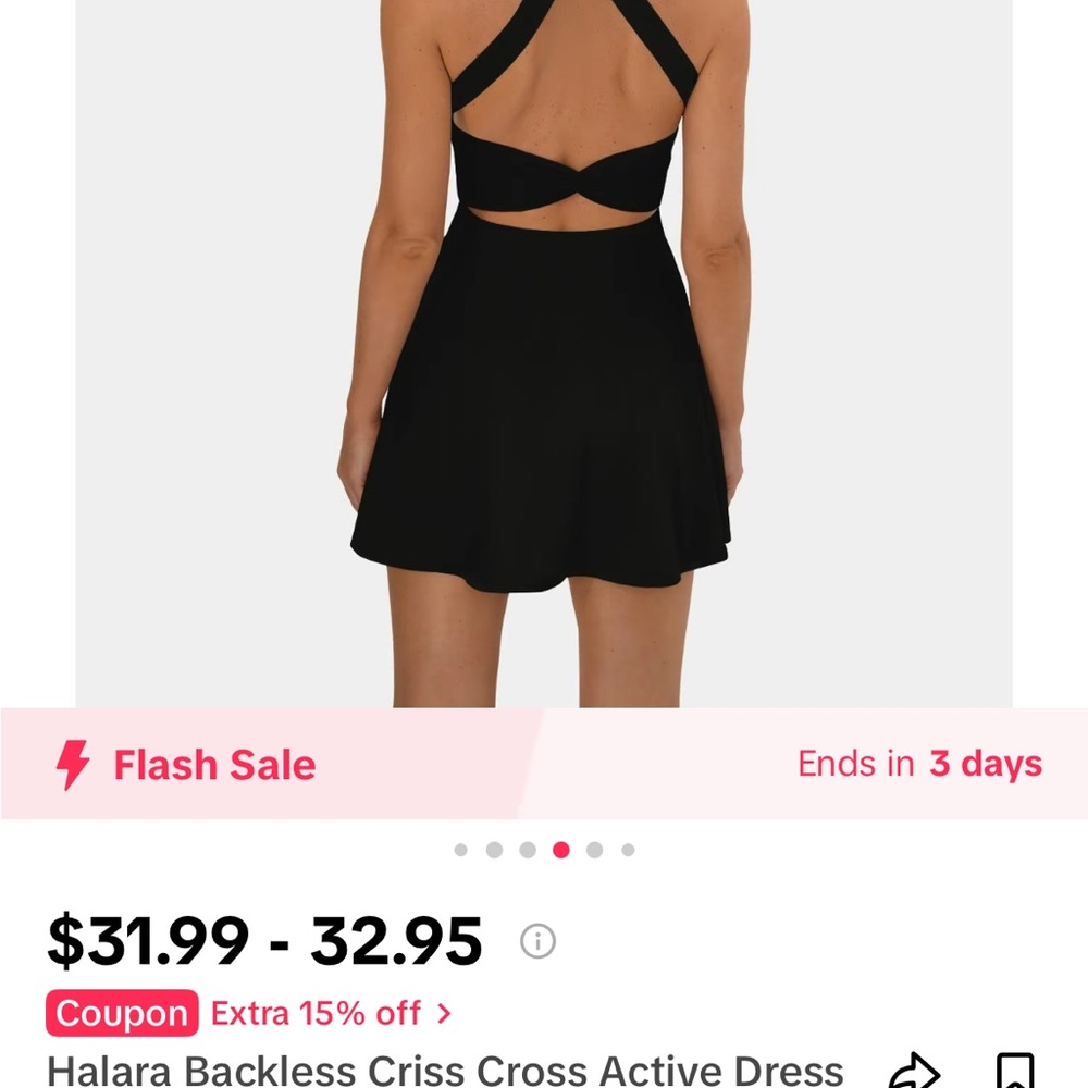 NWOT Halara criss cross backless dress XS